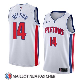 Maillot Detroit Pistons Jameer Nelson No 14 Association 2018 Blanc