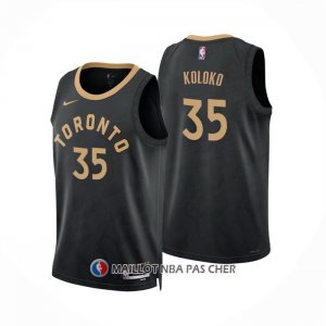 Maillot Tornto Raptors Christian Koloko NO 35 Ville 2022-23 Noir