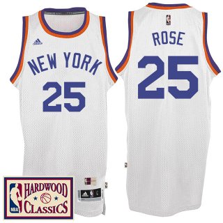 Maillot Retro 2016-17 Knicks Rose 25 Blanc