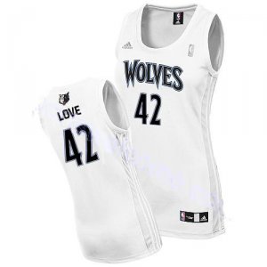 Maillot Femme de Love Minnesota Timberwolves #42 Blanc