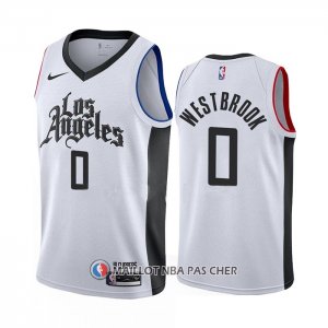Maillot Los Angeles Clippers Russell Westbrook NO 0 Ville Blanc