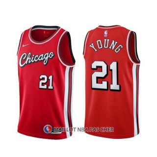 Maillot Chicago Bulls Thaddeus Young NO 21 Ville 2021-22 Rouge
