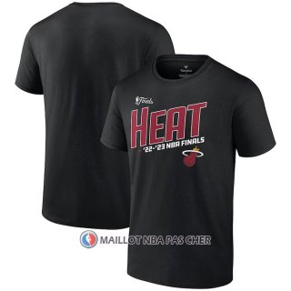 Maillot Manche Courte Miami Heat 2023 NBA Finals Skip Pass Noir