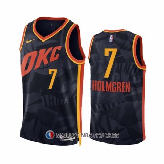 Maillot Oklahoma City Thunder Chet Holmgren NO 7 Ville 2023-24 Noir