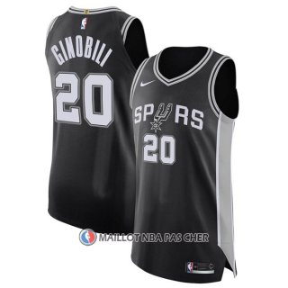 Maillot San Antonio Spurs Manu Ginobili NO 20 Icon Authentique Noir