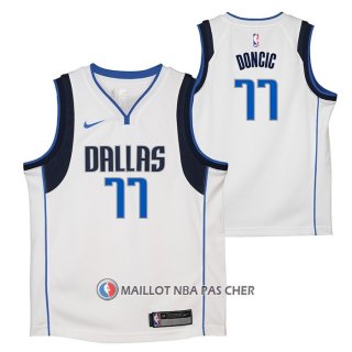 Maillot Enfant Dallas Mavericks Luka Doncic NO 77 Association Blanc
