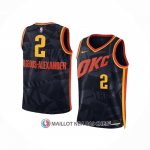 Maillot Enfant Oklahoma City Thunder Shai-gilgeous Alexander NO 2 Ville 2023-24 Noir