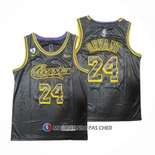 Maillot Los Angeles Lakers Kobe Bryant NO 24 Crenshaw Black Mamba Noir