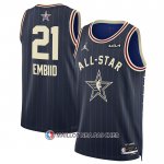 Maillot All Star 2024 Philadelphia 76ers Joel Embiid NO 21 Bleu