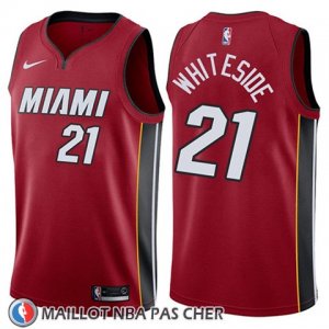 Maillot Miami Heat Hassan Whiteside No 21 Statement 2018 Rouge