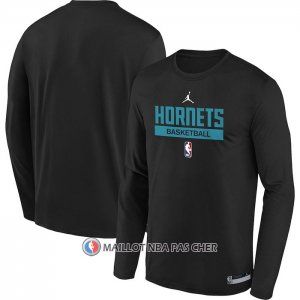 Maillot Manches Longues Charlotte Hornets Practice Performance 2022-23 Noir