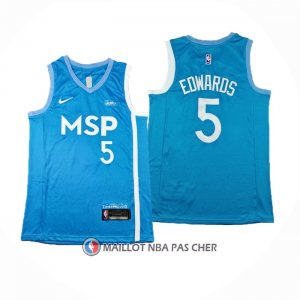 Maillot Minnesota Timberwolves Anthony Edwards NO 5 Ville 2024 Bleu