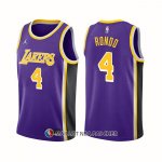 Maillot Los Angeles Lakers Rajon Rondo NO 4 Statement Edition 2021-22 Volet