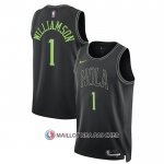 Maillot New Orleans Pelicans Zion Williamson NO 1 Ville 2023-24 Noir