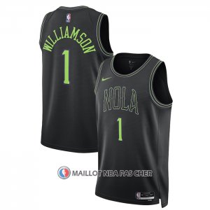 Maillot New Orleans Pelicans Zion Williamson NO 1 Ville 2023-24 Noir