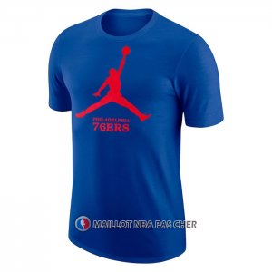Maillot Manche Courte Philadelphia 76ers Essential Jumpman Bleu