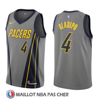 Maillot Indiana Pacers Victor Oladipo No 4 Ciudad 2018 Gris