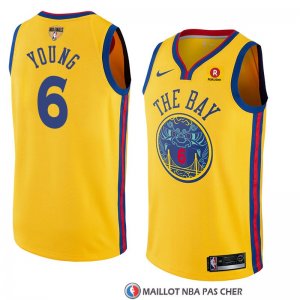 Maillot Golden State Warriors Nick Young 6 Ciudad 2017-18 Or