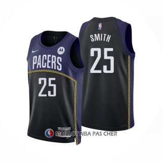 Maillot Indiana Pacers Jalen Smith NO 25 Ville 2022-23 Bleu