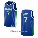 Maillot Dallas Mavericks Dwight Powell NO 7 Ville 2022-23 Bleu
