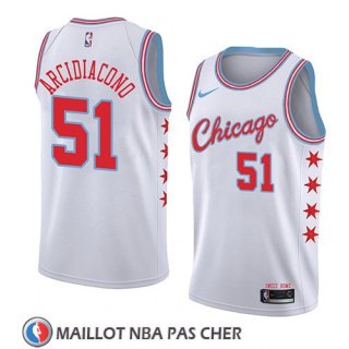 Maillot Chicago Bulls Ryan Arcidiacono No 51 Ciudad 2018 Blanc Rouge