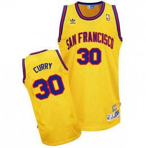 Maillot Retro Warriors Curry 30 Jaune