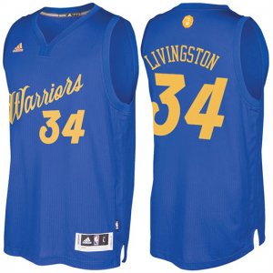 Maillot Navidad 2016 Shaun lLivingston Warriors 34 Bleu