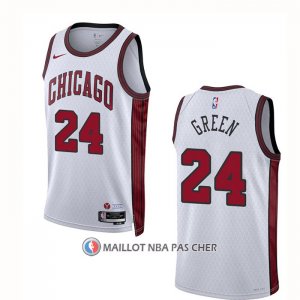 Maillot Chicago Bulls Javonte Green NO 24 Ville 2022-23 Blanc