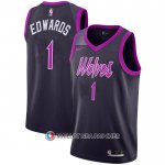 Maillot Minnesota Timberwolves Anthony Edwards NO 1 Ville 2018-19 Volet