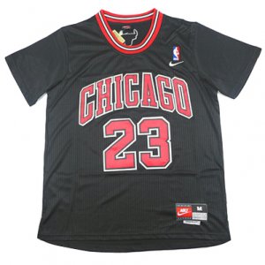 Maillot Authentique Manche Courte Bulls Jordan 23 Noir