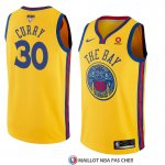 Maillot Golden State Warriors Stephen Curry 30 Ciudad 2017-18 Or