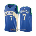 Maillot Milwaukee Bucks Chris Livingston NO 7 Ville 2023-24 Bleu
