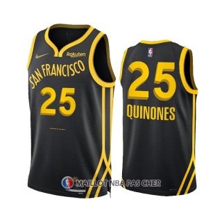 Maillot Golden State Warriors Lester Quinones NO 25 Ville 2023-24 Noir