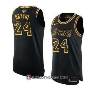 Maillot Los Angeles Lakers Kobe Bryant NO 24 Black Mamba Authentique Noir