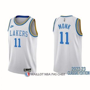 Maillot Los Angeles Lakers Malik Monk NO 11 Classic 2022-23 Blanc