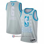 Maillot All Star 2022 Los Angeles Lakers LeBron James NO 6 Gris