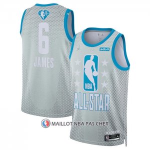 Maillot All Star 2022 Los Angeles Lakers LeBron James NO 6 Gris
