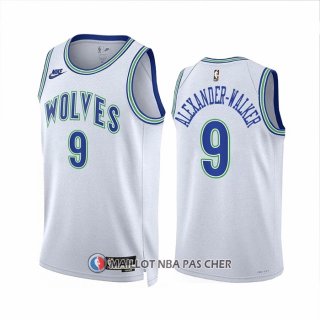 Maillot Minnesota Timberwolves Nickeil Alexander NO 9 Classic 2023-24 Blanc