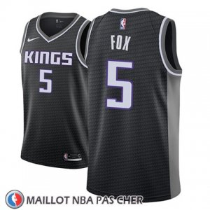 Maillot Sacramento Kings De'aaron Fox No 5 Statement 2018-19 Noir