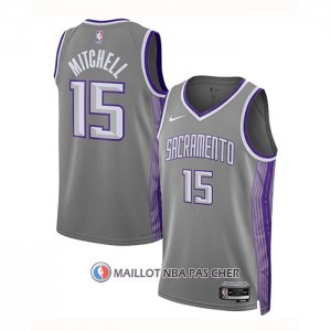 Maillot Sacramento Kings Davion Mitchell NO 15 Ville 2022-23 Gris