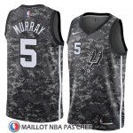 Maillot San Antonio Spurs Dejounte Murray No 5 Ciudad 2018 Gris