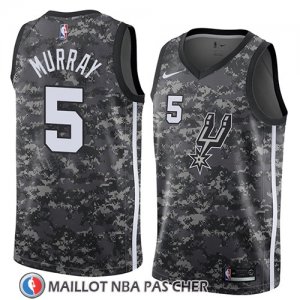 Maillot San Antonio Spurs Dejounte Murray No 5 Ciudad 2018 Gris