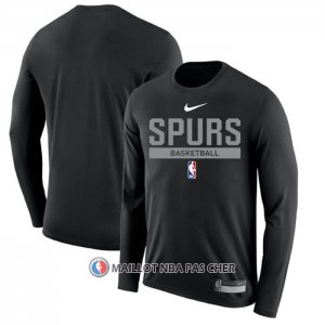 Maillot Manches Longues San Antonio Spurs Practice Performance 2022-23 Noir