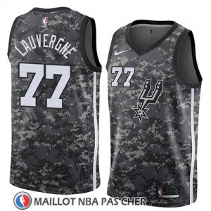Maillot San Antonio Spurs Joffrey Lauvergne No 77 Ciudad 2018 Gris