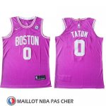 Maillot Boston Celtics Jayson Tatum No 0 Authentique Rosa