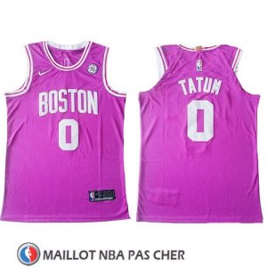 Maillot Boston Celtics Jayson Tatum No 0 Authentique Rosa