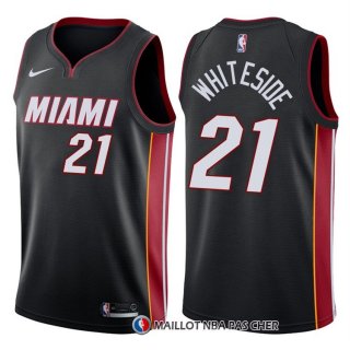 Maillot Authentique Miami Heat Whiteside 2017-18 21 Noir