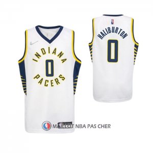 Maillot Enfant Indiana Pacers Tyrese Haliburton NO 0 Association 2022-23 Blanc