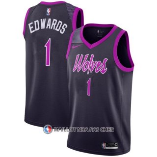 Maillot Minnesota Timberwolves Anthony Edwards NO 1 Ville 2018-19 Volet