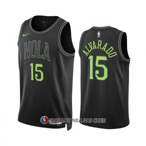 Maillot New Orleans Pelicans Jose Alvarado NO 15 Ville 2023-24 Noir